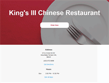 Tablet Screenshot of kingsiiichineserestaurant.net